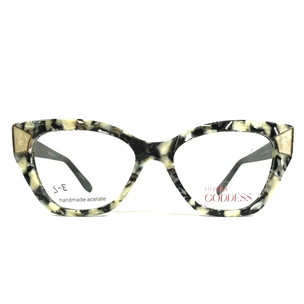 Fit For A Goddess Eyeglasses Frames FGO009 BLK Black Ivory Cat Eye 55-18-150